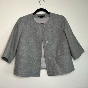 Theory Women’s Cropped Wool-Blend Jacket‎ Gray Petite P